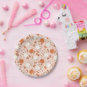 Leuke Retro Ghost & Jack-O-Lantern Patroon Papieren Bordje (Feest)