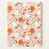 Leuke Retro Ghost & Jack-O-Lantern Patroon Planner (Achterkant)