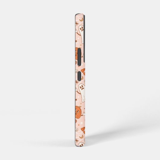 Leuke Retro Ghost & Jack-O-Lantern Patroon Samsung Galaxy Hoesje (Rechterkant)