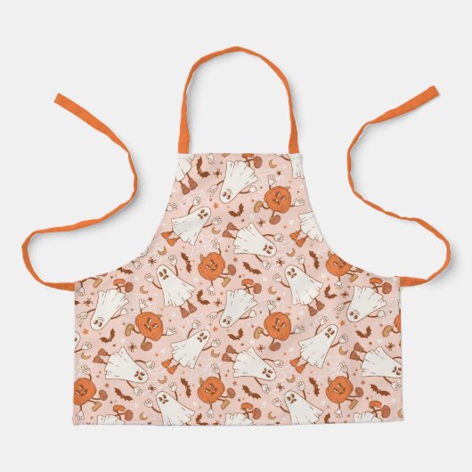 Leuke Retro Ghost & Jack-O-Lantern Patroon Schort (Voorkant)