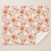 Leuke Retro Ghost & Jack-O-Lantern Patroon Sherpa Deken (Voorkant (horizontaal))