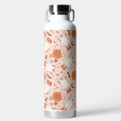 Leuke Retro Ghost & Jack-O-Lantern Patroon Waterfles (Voorkant)