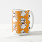 Leuke Retro Ghost Pattern Halloween Cartoon Koffiemok (Voorkant rechts)