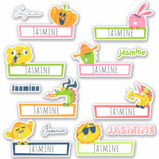 Leuke Retro Grappige cartoon | Terug naar school Sticker (Voorkant)