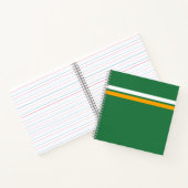 Leuke Retro Groen Wit Geel Racing Stripes Edge Notitieboek (Binnen)