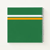 Leuke Retro Groen Wit Geel Racing Stripes Edge Notitieboek (Achterkant)