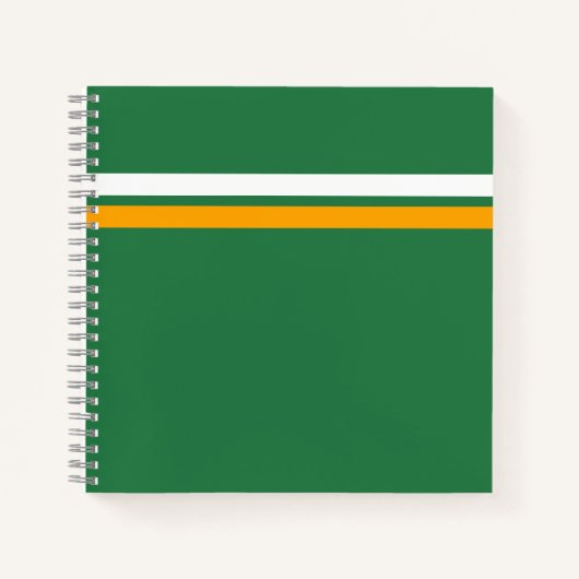 Leuke Retro Groen Wit Geel Racing Stripes Edge Notitieboek (Voorkant)