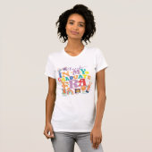 Leuke Retro Groovy Afstuderen Era Class 2025 T-shirt (Voorkant volledig)