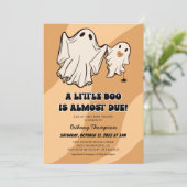 Leuke Retro Halloween Little Boo Baby shower Kaart (Staand voorkant)
