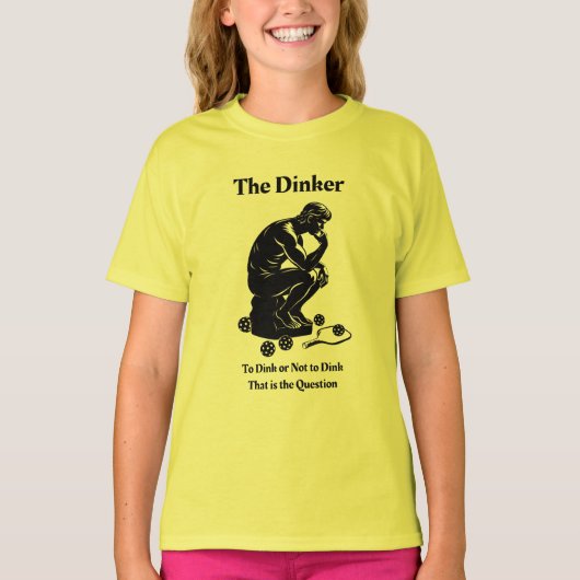Leuke retro het Dinker Pickleball T-shirt (Voorkant)
