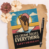 Leuke  Retro Ice Cream Cone, verjaardag Briefkaart