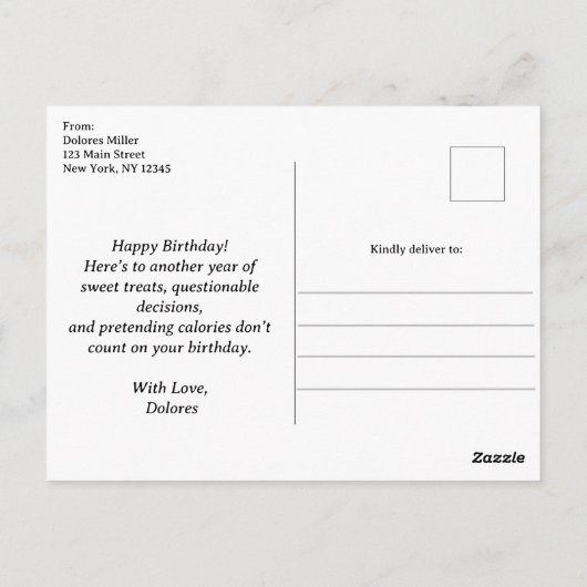 Leuke  Retro Ice Cream Cone, verjaardag Briefkaart (Achterkant)