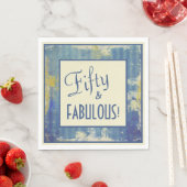 Leuke retro ingelijst Fifty & FABULOUS! 50ste verj Servet (Insitu)