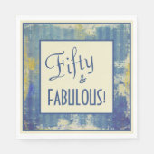 Leuke retro ingelijst Fifty & FABULOUS! 50ste verj Servet (Voorkant)