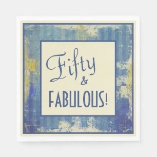 Leuke retro ingelijst Fifty & FABULOUS! 50ste verj Servet