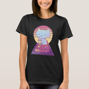 Leuke Retro Kat Drink Bubble Tea Boba Tea T-shirt