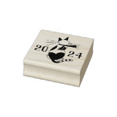 Leuke retro kat liefhebber Kerstmis Rubberstempel (Stempel)