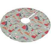 Leuke retro kat lover patroon groen Kerstmis Kerstboom Rok (Gekanteld)