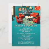 Leuke Retro Kerst Dinner Party 1950s Lounge 2 Kaart (Achterkant)
