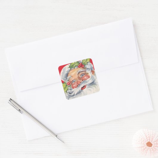 Leuke Retro Kerst Sinterklaas Stickers (Envelop)