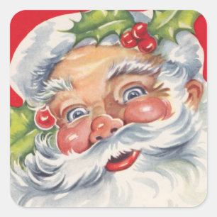 Leuke Retro Kerst Sinterklaas Stickers