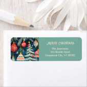 Leuke retro kerstbomen Ornamenten Etiket (Insitu)