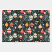 Leuke retro kerstboom Ornamenten Inpakpapier Vel (Voorkant 2)