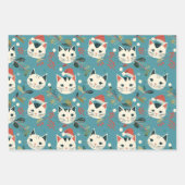 Leuke Retro Kerstkatten Inpakpapier Vel (Voorkant 2)
