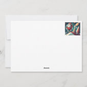 Leuke retro Kerstman in de ruimte Feestdagenkaart (Achterkant)