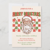 Leuke Retro Kerstman Kerstfeest Uitnodiging (Voorkant)