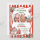 Leuke Retro Kerstmis Express Verjaardag Kaart (Voorkant)