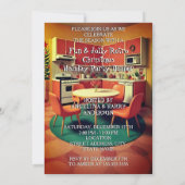 Leuke retro kerstvakantie Dinner Party jaren 1950 Kaart (Achterkant)