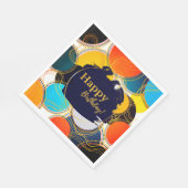 Leuke retro kleurrijke Abstracte Happy Birthday Pa Servet (Hoek)