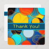 Leuke retro kleurrijke Abstracte Personalize Bedankkaart (Voorkant / Achterkant)