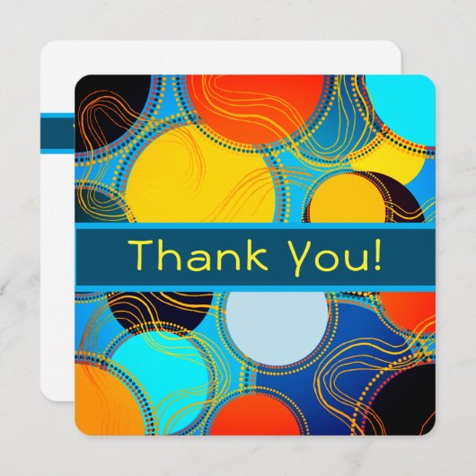 Leuke retro kleurrijke Abstracte Personalize Bedankkaart (Voorkant / Achterkant)