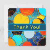 Leuke retro kleurrijke Abstracte Personalize Bedankkaart (Voorkant)