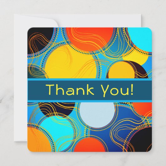 Leuke retro kleurrijke Abstracte Personalize Bedankkaart (Voorkant)