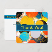 Leuke Retro Kleurrijke Geometrische Abstract Bedankkaart (Voorkant / Achterkant)