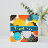 Leuke Retro Kleurrijke Geometrische Abstract Bedankkaart (Staand voorkant)