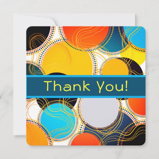 Leuke Retro Kleurrijke Geometrische Abstract Bedankkaart (Voorkant)
