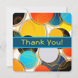 Leuke Retro Kleurrijke Geometrische Abstract Bedankkaart