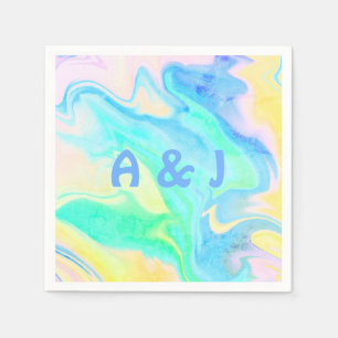 Leuke Retro Kleurrijke Gepersonaliseerde Cocktail  Servet