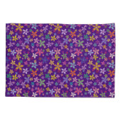 Leuke Retro Kleurrijke Illustratie Bloemen Patroon Kussensloop (Achterkant)