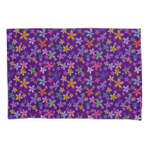 Leuke Retro Kleurrijke Illustratie Bloemen Patroon