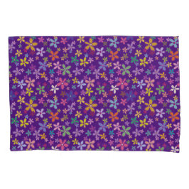 Leuke Retro Kleurrijke Illustratie Bloemen Patroon Kussensloop