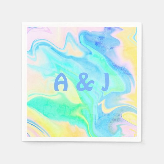 Leuke Retro Kleurrijke Persoonlijke Cocktail Feest Servet (Voorkant)