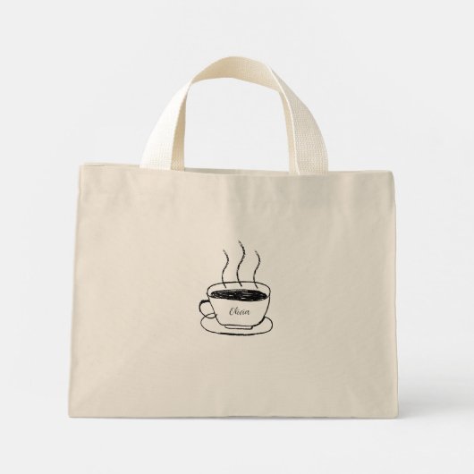 Leuke retro koffie liefhebber gieten beslissingen mini tote bag (Achterkant)