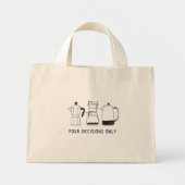 Leuke retro koffie liefhebber gieten beslissingen mini tote bag (Voorkant)