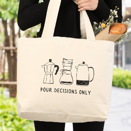 Leuke Retro Koffieliefhebber Schenk Beslissingen M Grote Tote Bag