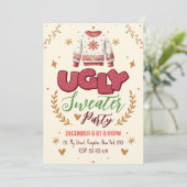 Leuke Retro Lelijke trui Kerstfeest Kaart (Staand voorkant)